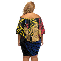 Personalized Lapulapu The First Filipino Hero Off Shoulder Short Dress Polynesian Pattern LT01 - Polynesian Pride
