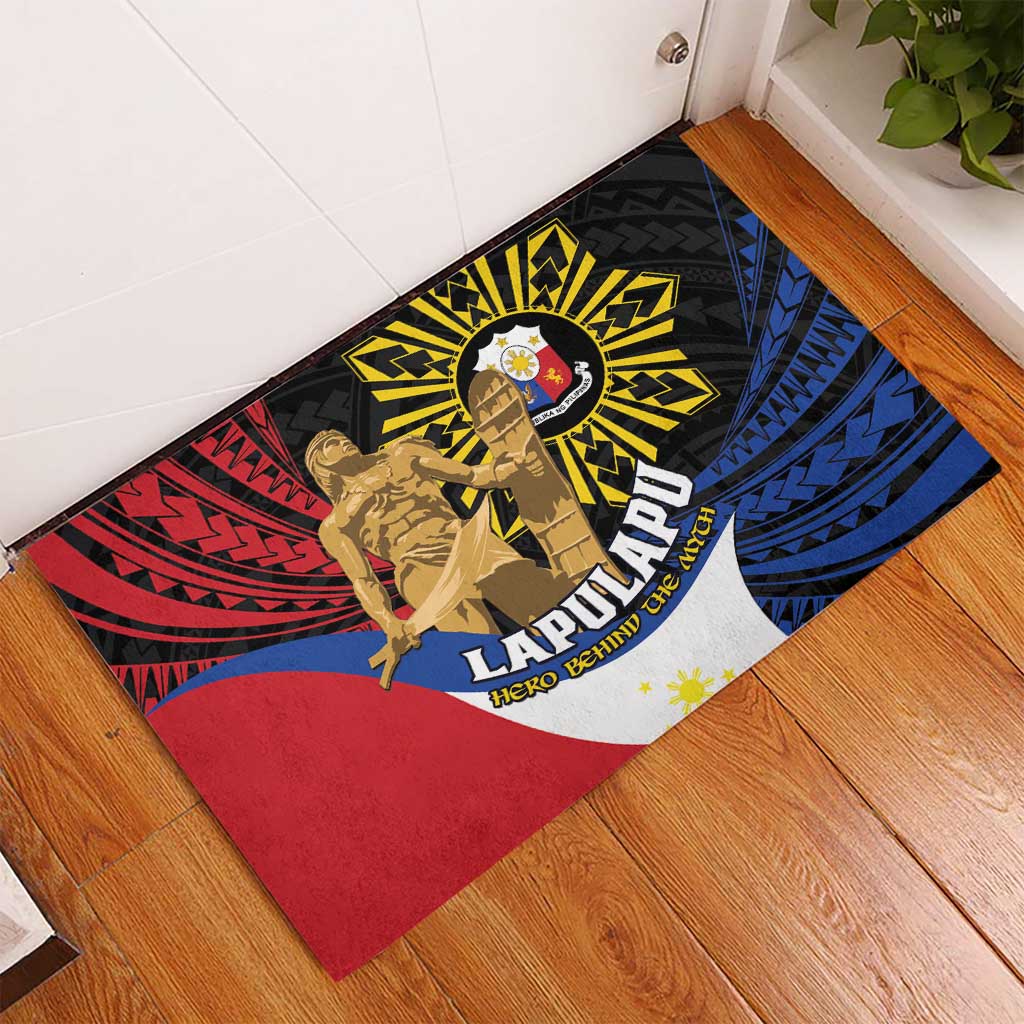 Lapulapu The First Filipino Hero Rubber Doormat Polynesian Pattern LT01 - Polynesian Pride