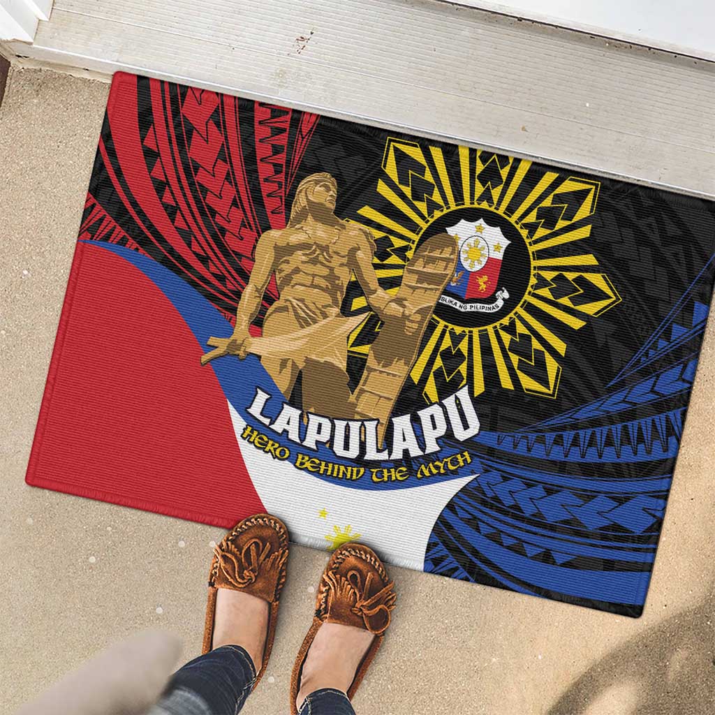 Lapulapu The First Filipino Hero Rubber Doormat Polynesian Pattern LT01 - Polynesian Pride