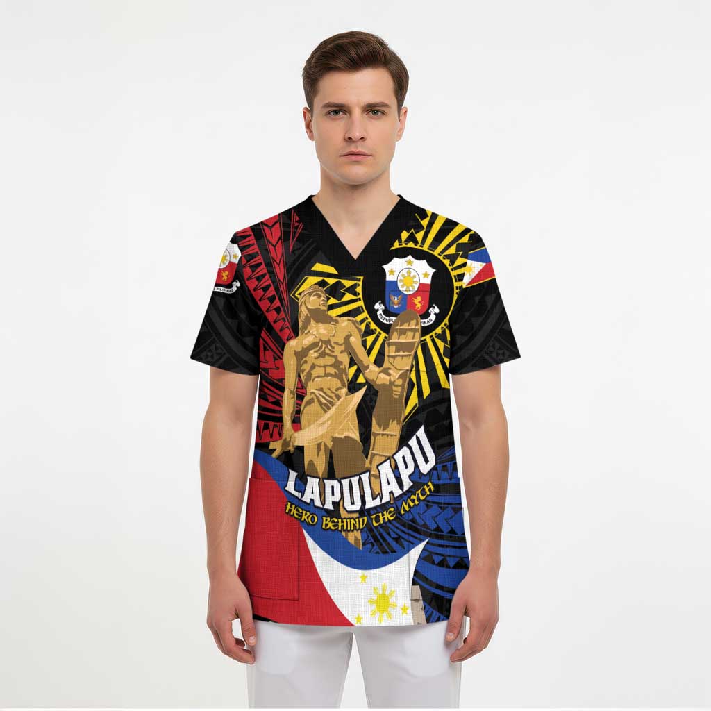 Personalized Lapulapu The First Filipino Hero Scrub Top Polynesian Pattern LT01 - Polynesian Pride