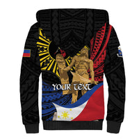 Personalized Lapulapu The First Filipino Hero Sherpa Hoodie Polynesian Pattern LT01 - Polynesian Pride
