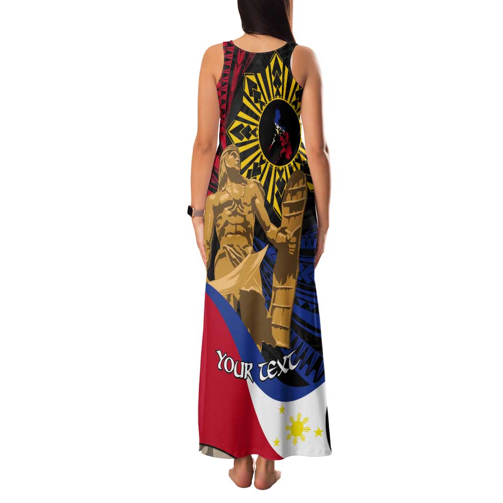 Personalized Lapulapu The First Filipino Hero Tank Maxi Dress Polynesian Pattern LT01 - Polynesian Pride