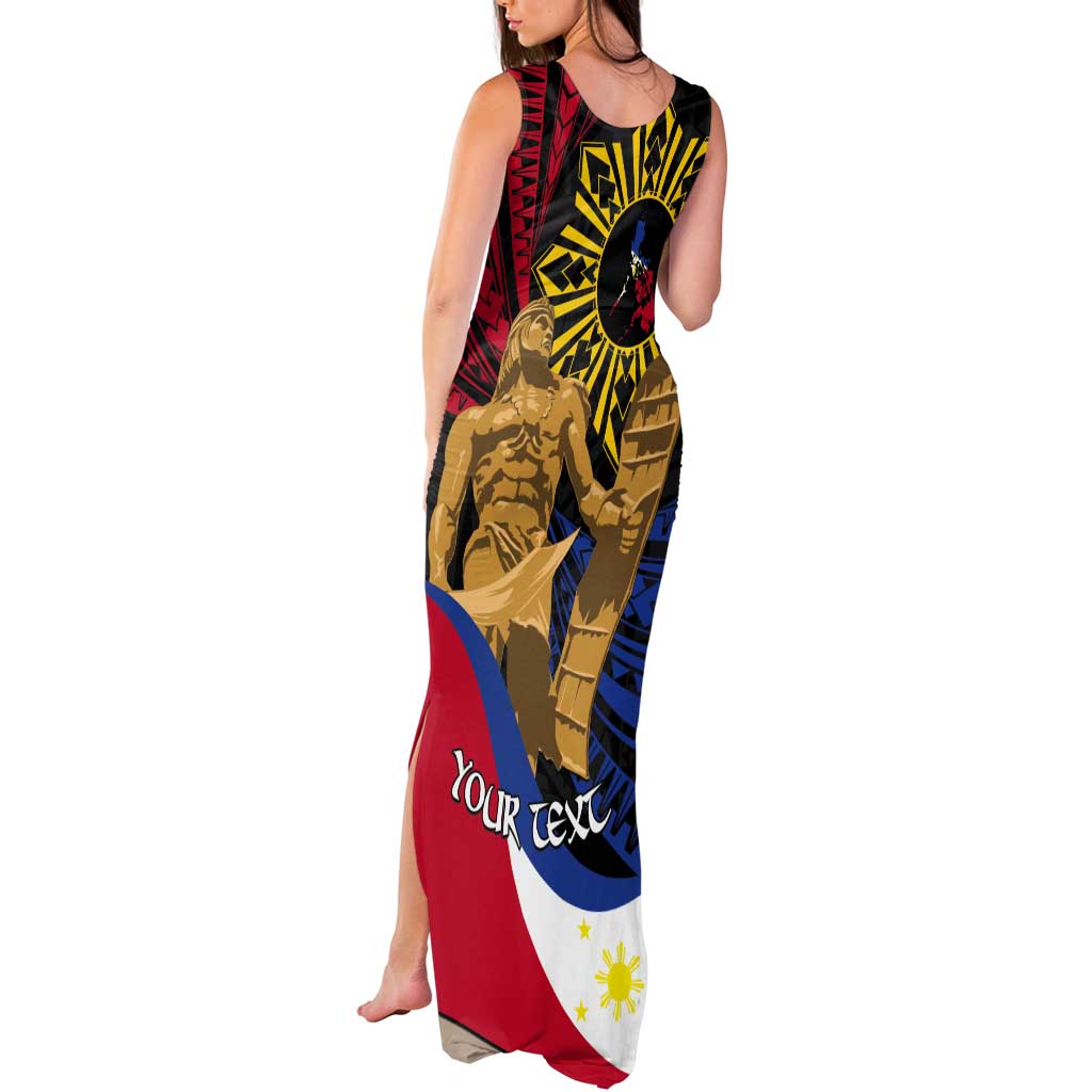 Personalized Lapulapu The First Filipino Hero Tank Maxi Dress Polynesian Pattern LT01 - Polynesian Pride