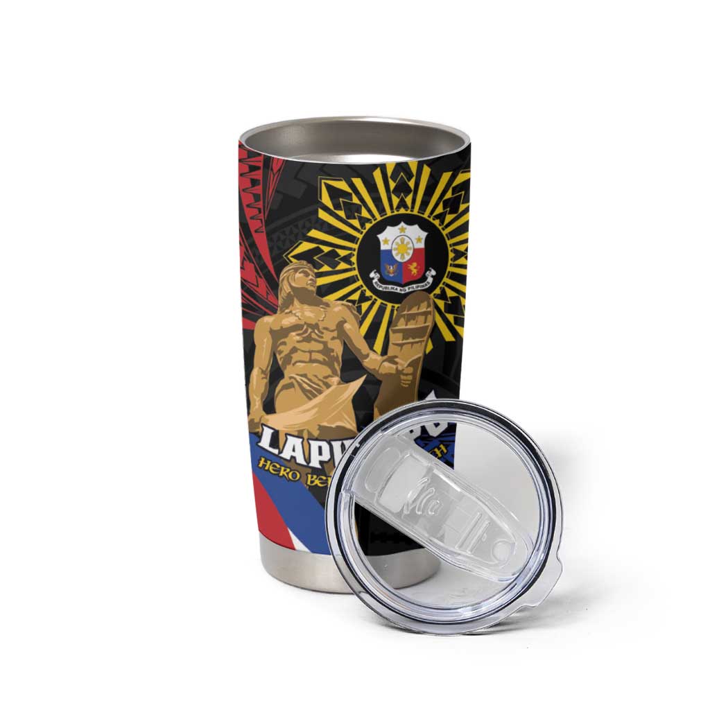 Personalized Lapulapu The First Filipino Hero Tumbler Cup Polynesian Pattern LT01 - Polynesian Pride