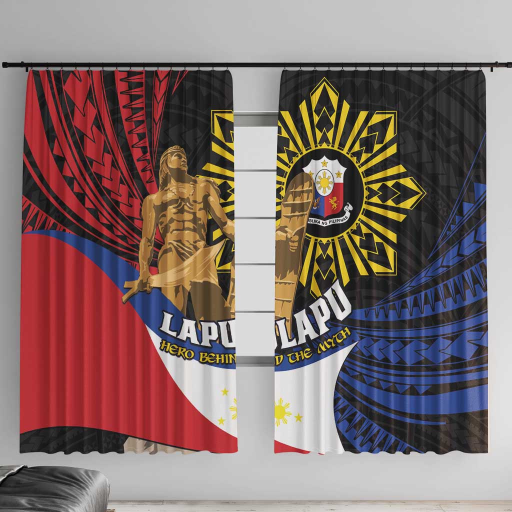 Lapulapu The First Filipino Hero Window Curtain Polynesian Pattern