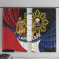 Lapulapu The First Filipino Hero Window Curtain Polynesian Pattern LT01 With Hooks Black - Polynesian Pride