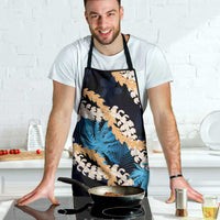 Puakenikeni Maile Lei Apron Frangipani Blue Tropical Leaves LT01 - Polynesian Pride