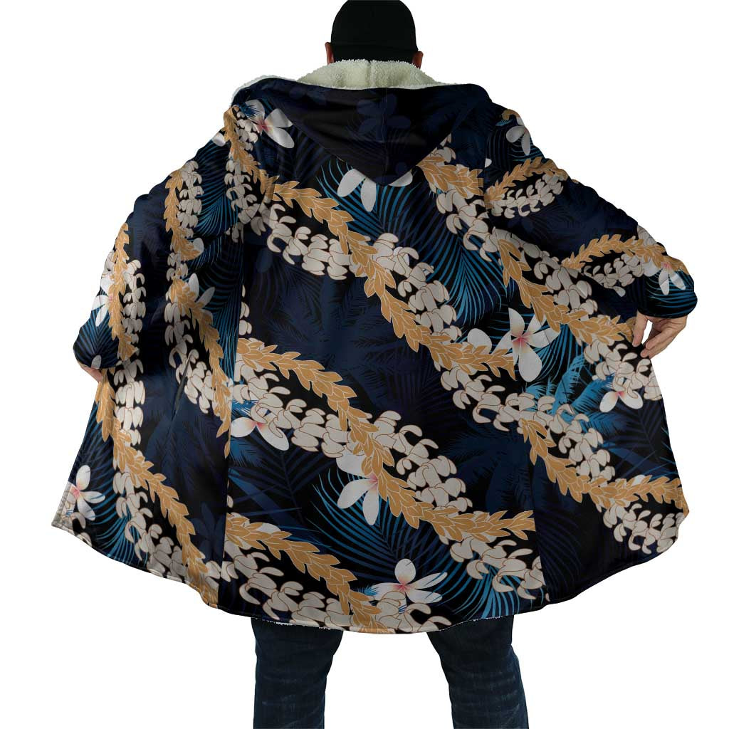 Puakenikeni Maile Lei Cloak Frangipani Blue Tropical Leaves LT01 - Polynesian Pride