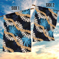 Puakenikeni Maile Lei Garden Flag Frangipani Blue Tropical Leaves LT01 - Polynesian Pride