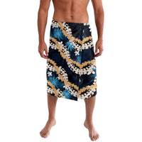 Puakenikeni Maile Lei Lavalava Frangipani Blue Tropical Leaves LT01 Blue - Polynesian Pride