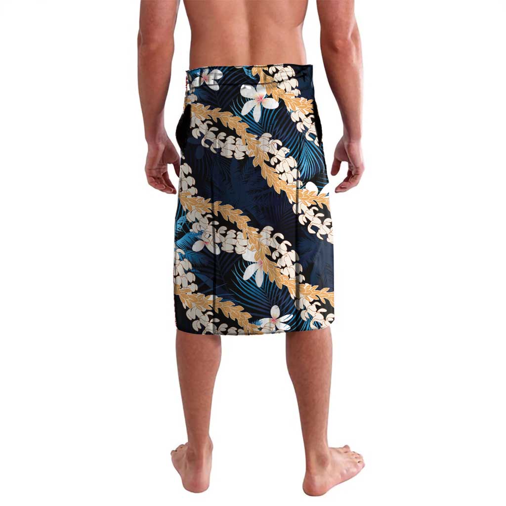 Puakenikeni Maile Lei Lavalava Frangipani Blue Tropical Leaves LT01 - Polynesian Pride