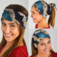 Puakenikeni Maile Lei Neck Gaiter Frangipani Blue Tropical Leaves LT01 - Polynesian Pride