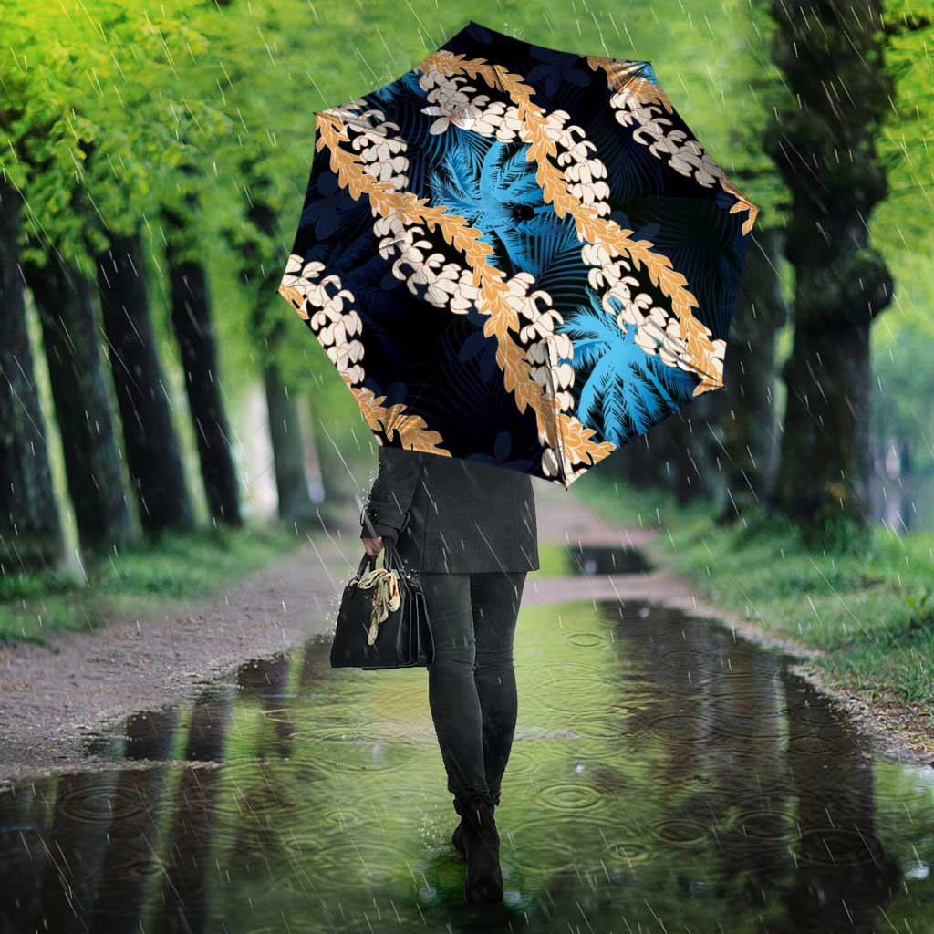 Puakenikeni Maile Lei Umbrella Frangipani Blue Tropical Leaves LT01 - Polynesian Pride