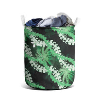 Puakenikeni Maile Lei Laundry Basket Frangipani Green Tropical Leaves LT01 - Polynesian Pride