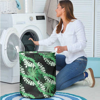 Puakenikeni Maile Lei Laundry Basket Frangipani Green Tropical Leaves LT01 - Polynesian Pride