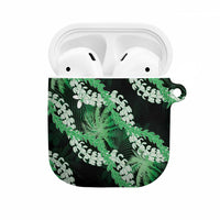 Puakenikeni Maile Lei AirPods Case Frangipani Green Tropical Leaves