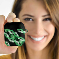 Puakenikeni Maile Lei AirPods Case Frangipani Green Tropical Leaves