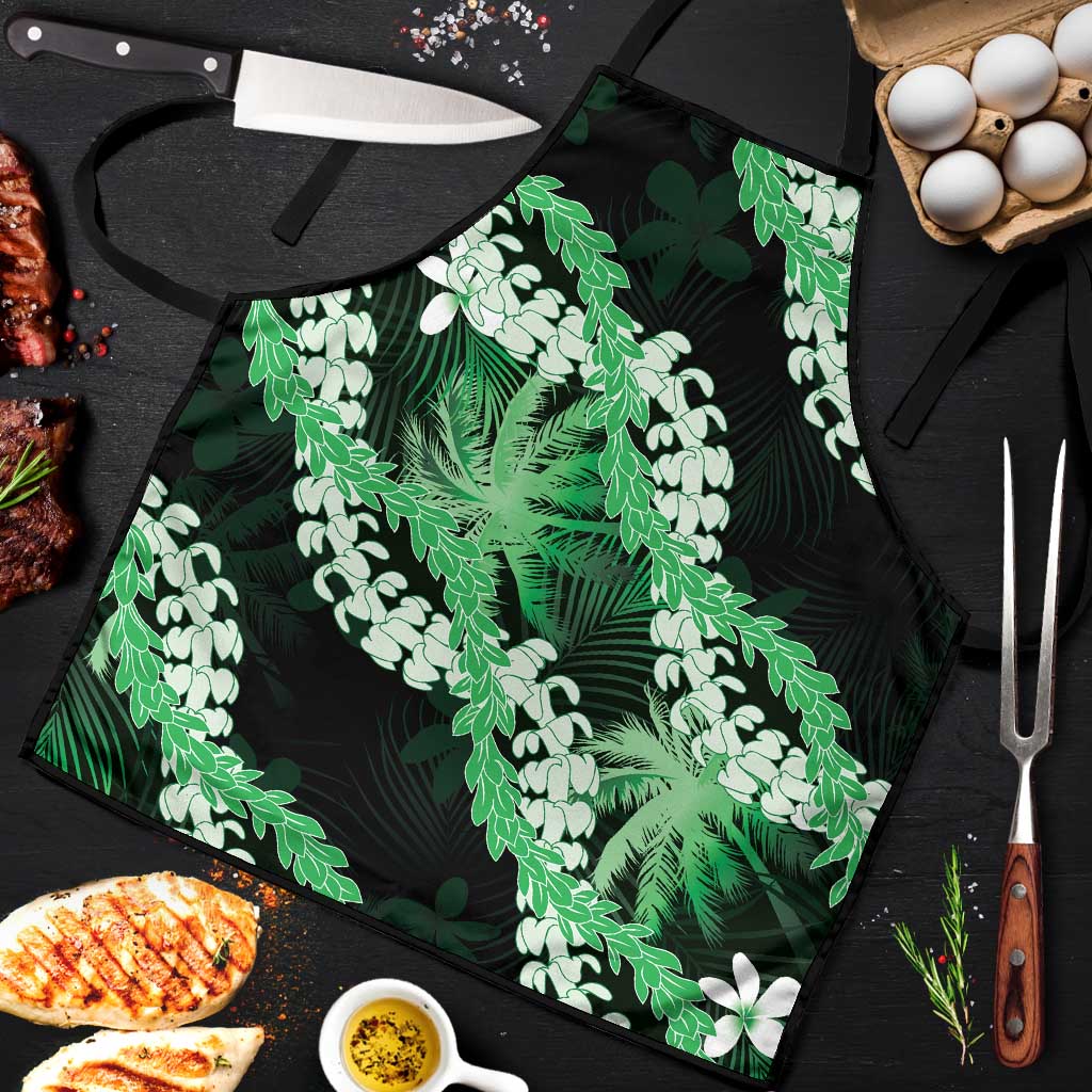 Puakenikeni Maile Lei Apron Frangipani Green Tropical Leaves LT01 Green - Polynesian Pride