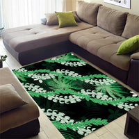 Puakenikeni Maile Lei Area Rug Frangipani Green Tropical Leaves LT01 - Polynesian Pride