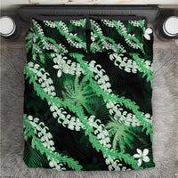 Puakenikeni Maile Lei Bedding Set Frangipani Green Tropical Leaves