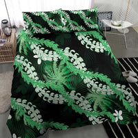 Puakenikeni Maile Lei Bedding Set Frangipani Green Tropical Leaves