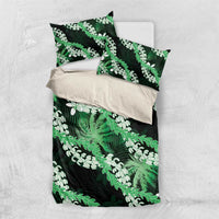 Puakenikeni Maile Lei Bedding Set Frangipani Green Tropical Leaves