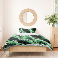 Puakenikeni Maile Lei Bedding Set Frangipani Green Tropical Leaves