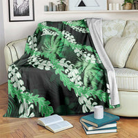 Puakenikeni Maile Lei Blanket Frangipani Green Tropical Leaves LT01 Green - Polynesian Pride