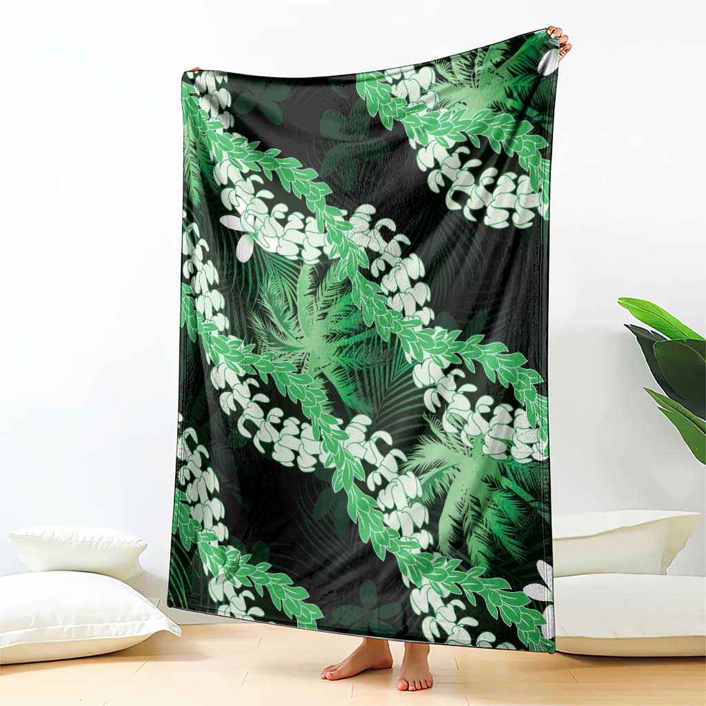 Puakenikeni Maile Lei Blanket Frangipani Green Tropical Leaves LT01 - Polynesian Pride