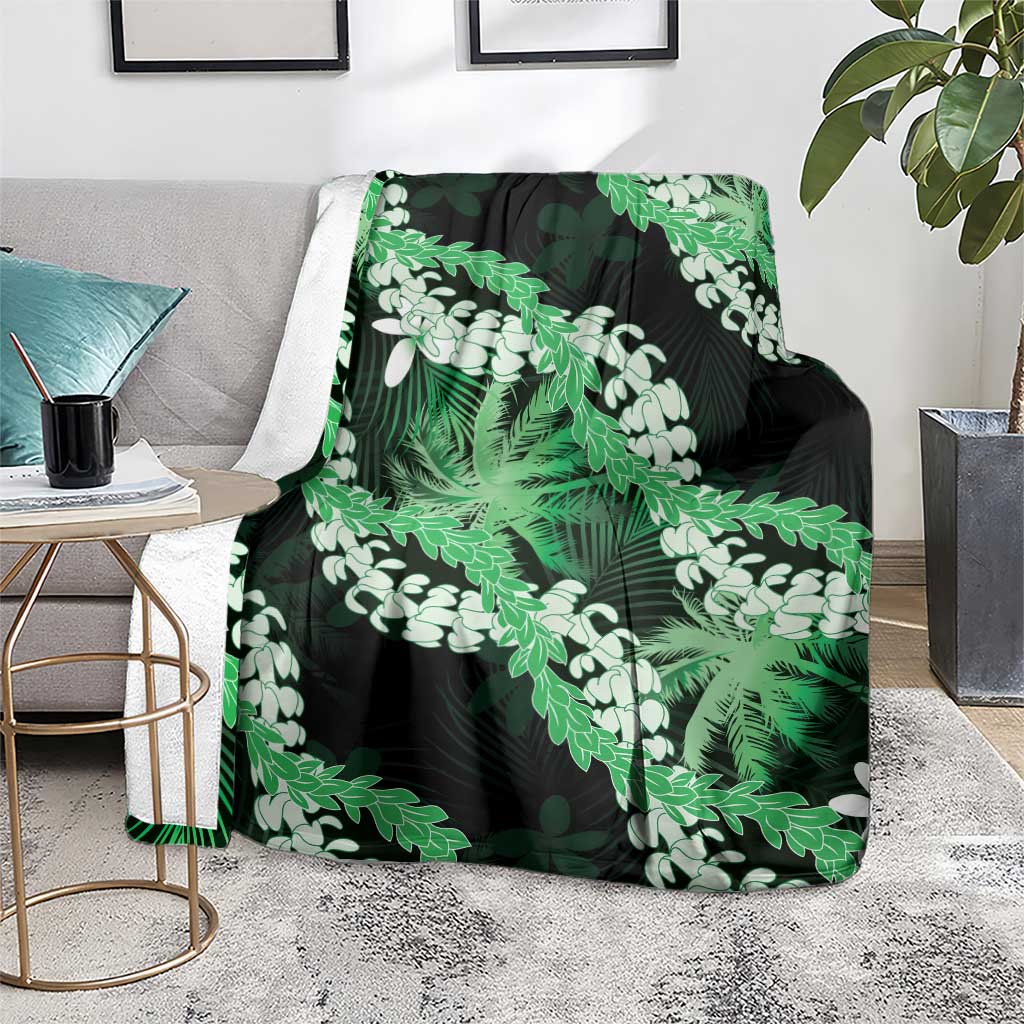 Puakenikeni Maile Lei Blanket Frangipani Green Tropical Leaves LT01 - Polynesian Pride