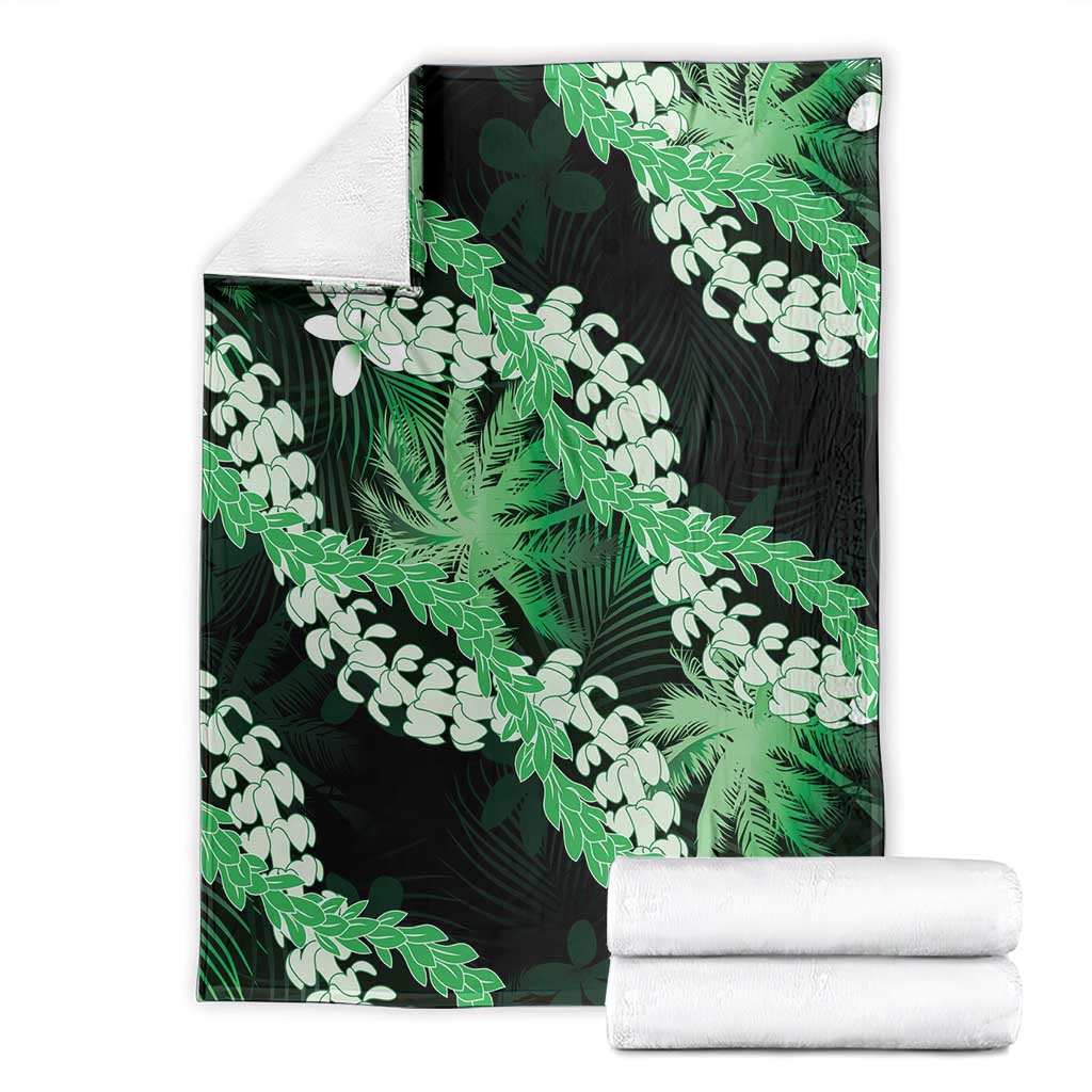 Puakenikeni Maile Lei Blanket Frangipani Green Tropical Leaves LT01 - Polynesian Pride