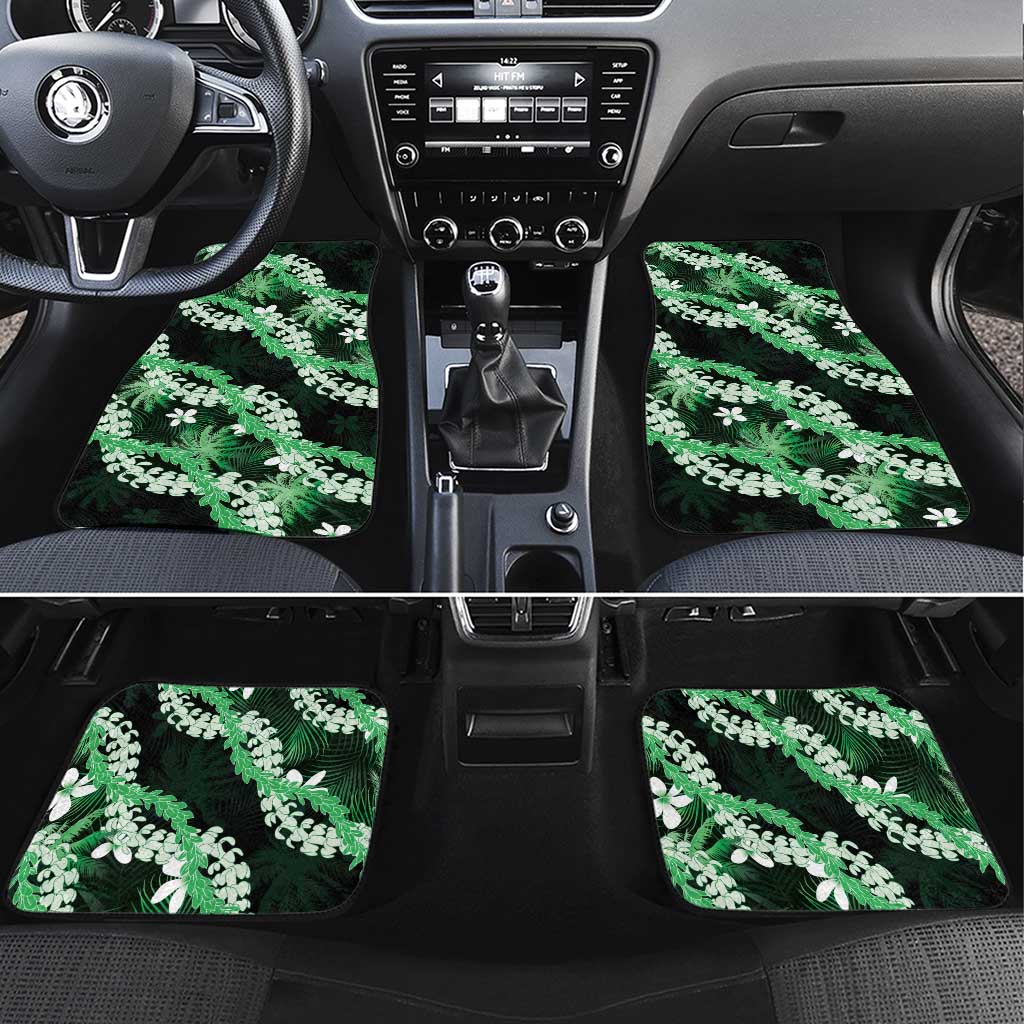Puakenikeni Maile Lei Car Mats Frangipani Green Tropical Leaves