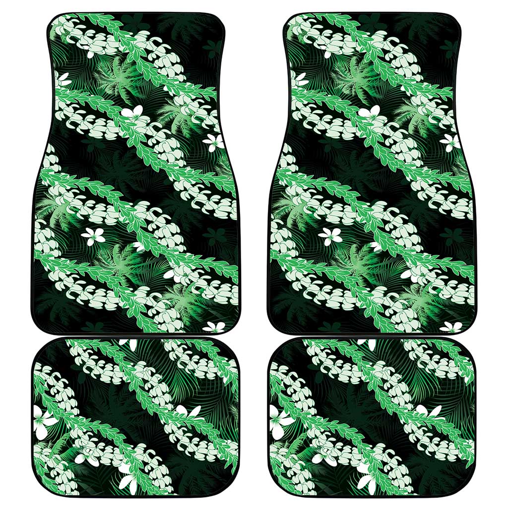 Puakenikeni Maile Lei Car Mats Frangipani Green Tropical Leaves LT01 - Polynesian Pride