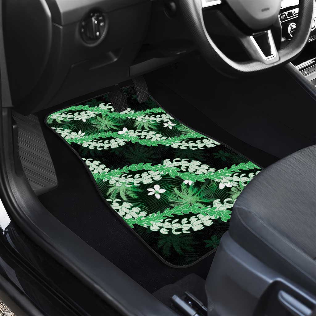Puakenikeni Maile Lei Car Mats Frangipani Green Tropical Leaves LT01 - Polynesian Pride