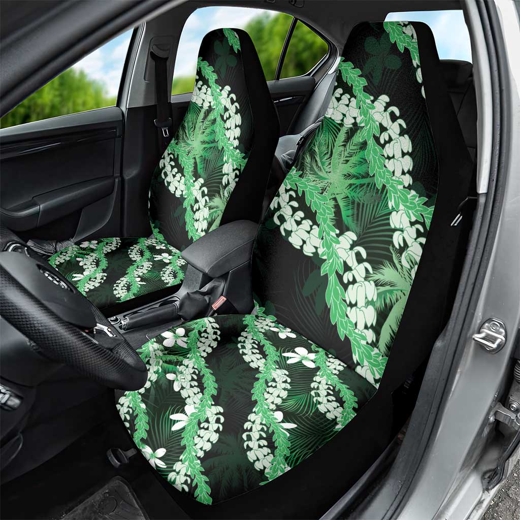 Puakenikeni Maile Lei Car Seat Cover Frangipani Green Tropical Leaves