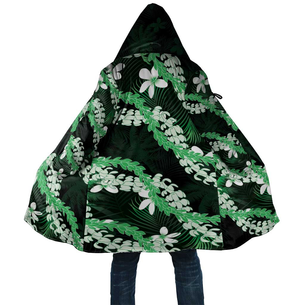 Puakenikeni Maile Lei Cloak Frangipani Green Tropical Leaves LT01 Unisex Green - Polynesian Pride