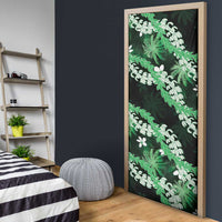 Puakenikeni Maile Lei Door Cover Frangipani Green Tropical Leaves LT01 - Polynesian Pride