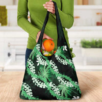 Puakenikeni Maile Lei Grocery Bag Frangipani Green Tropical Leaves LT01 - Polynesian Pride