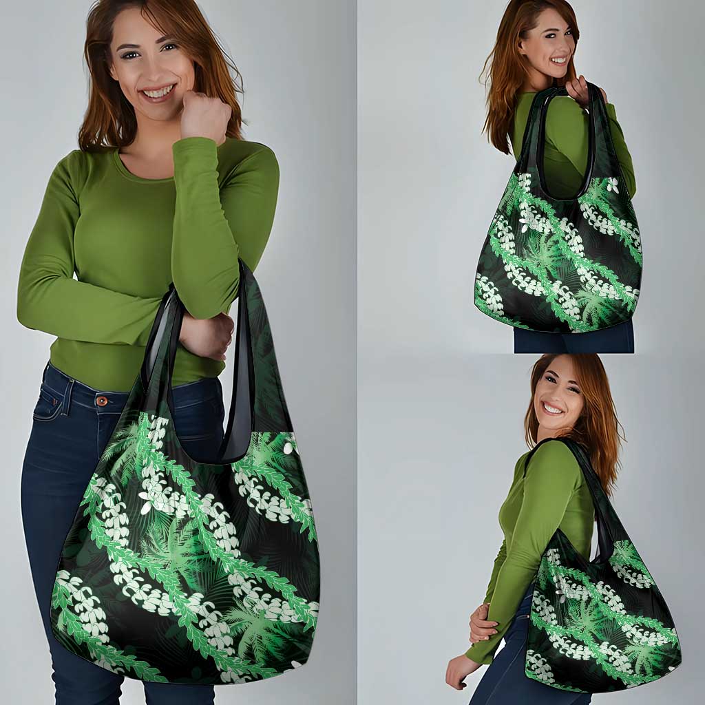 Puakenikeni Maile Lei Grocery Bag Frangipani Green Tropical Leaves LT01 - Polynesian Pride