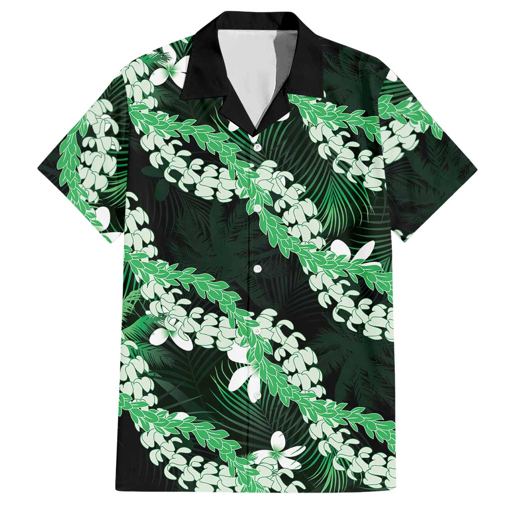 Puakenikeni Maile Lei Hawaiian Shirt Frangipani Green Tropical Leaves LT01 Green - Polynesian Pride