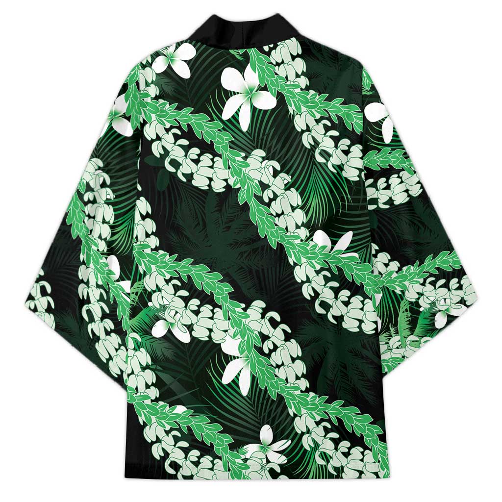 Puakenikeni Maile Lei Kimono Frangipani Green Tropical Leaves LT01 - Polynesian Pride