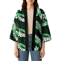 Puakenikeni Maile Lei Kimono Frangipani Green Tropical Leaves LT01 - Polynesian Pride