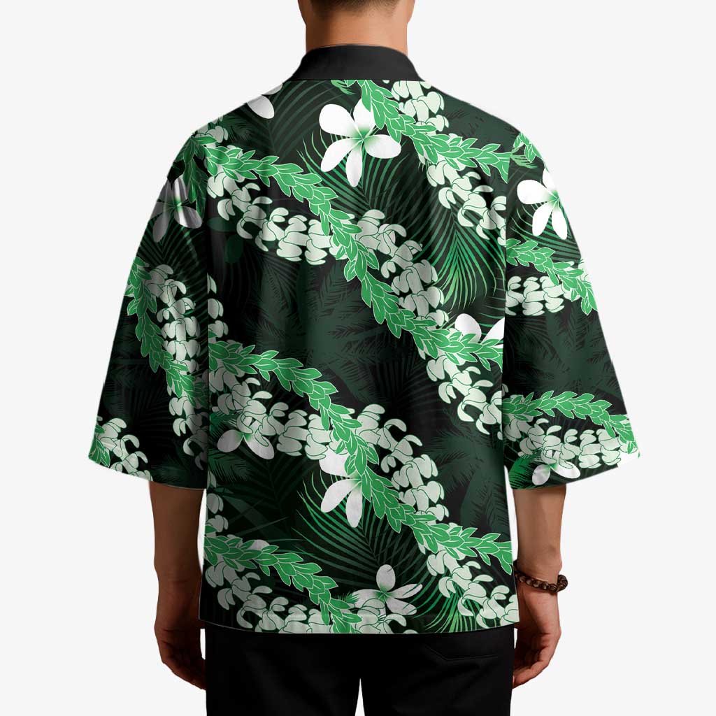 Puakenikeni Maile Lei Kimono Frangipani Green Tropical Leaves LT01 - Polynesian Pride