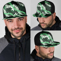 Puakenikeni Maile Lei Mesh Trucker Cap Frangipani Green Tropical Leaves LT01 - Polynesian Pride