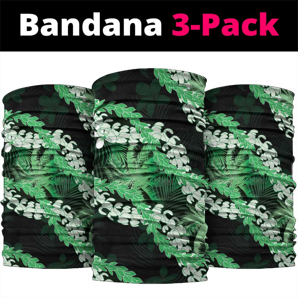 Puakenikeni Maile Lei Neck Gaiter Frangipani Green Tropical Leaves