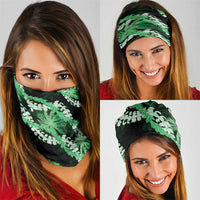 Puakenikeni Maile Lei Neck Gaiter Frangipani Green Tropical Leaves LT01 - Polynesian Pride