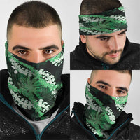 Puakenikeni Maile Lei Neck Gaiter Frangipani Green Tropical Leaves LT01 - Polynesian Pride