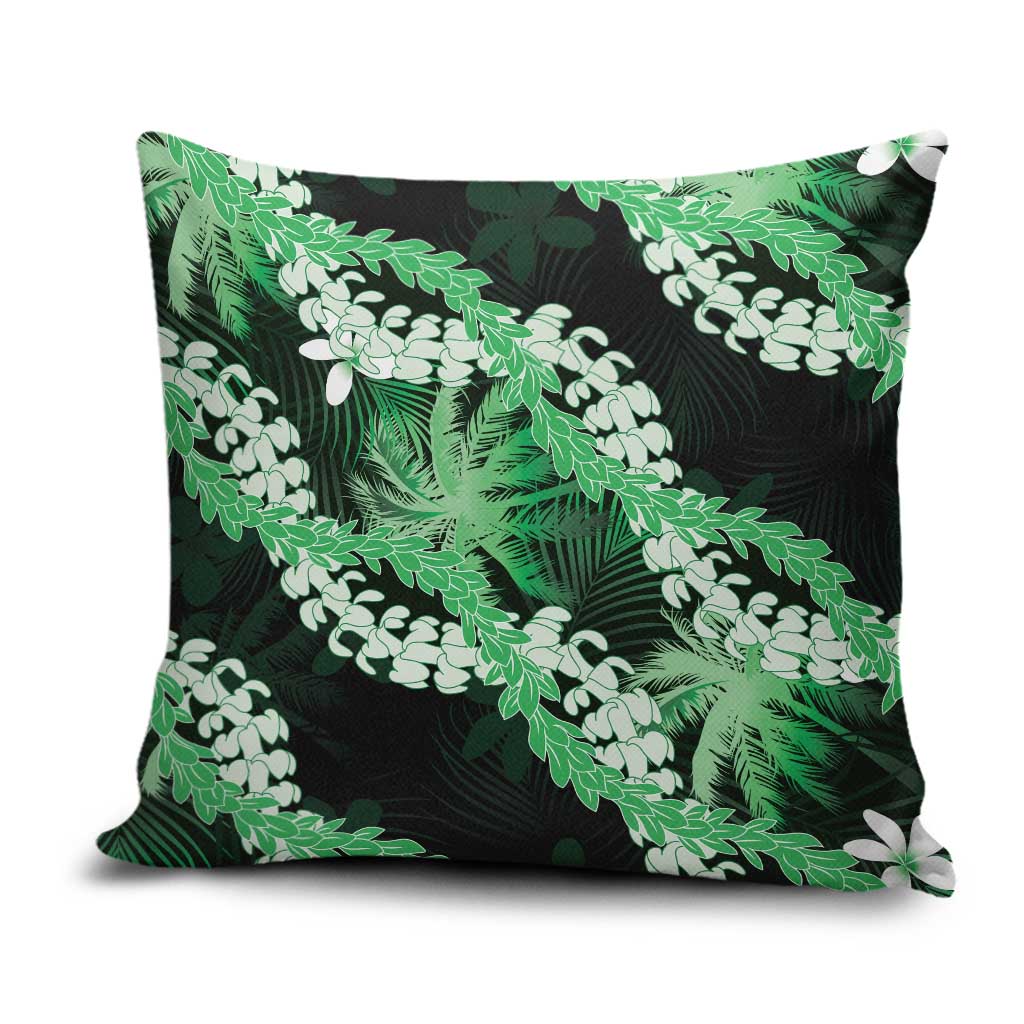 Puakenikeni Maile Lei Pillow Cover Frangipani Green Tropical Leaves LT01 Green - Polynesian Pride