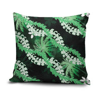 Puakenikeni Maile Lei Pillow Cover Frangipani Green Tropical Leaves LT01 Green - Polynesian Pride