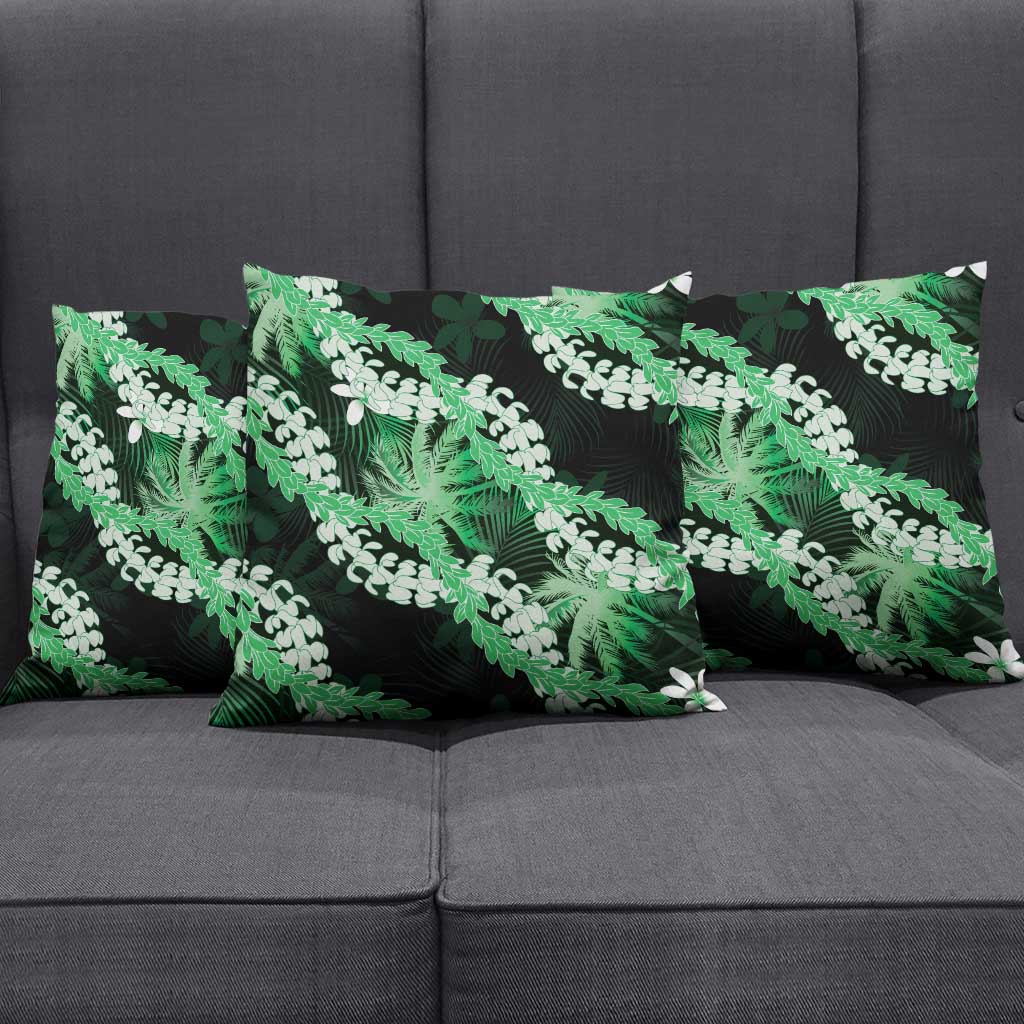 Puakenikeni Maile Lei Pillow Cover Frangipani Green Tropical Leaves LT01 - Polynesian Pride